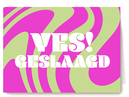 Geslaagd Yes swirl groen roze