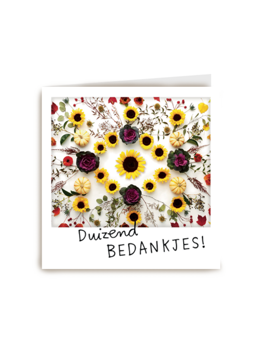 polaroid kaart duizend bedankjes