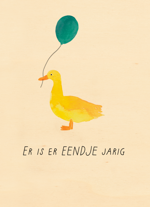 Er is er eendje jarig verjaardagskaart