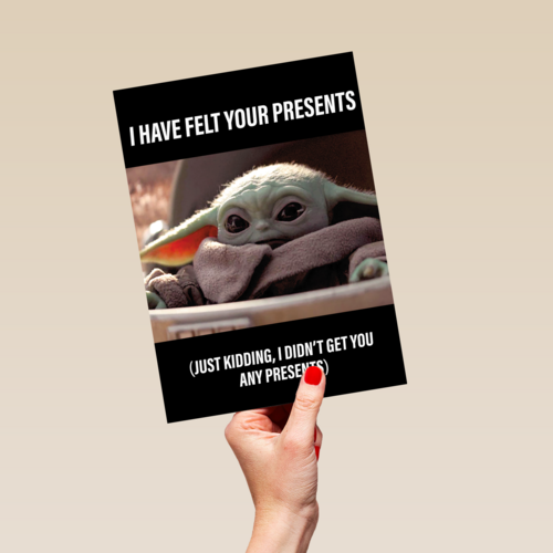 Star Wars Grogu kaart no presents