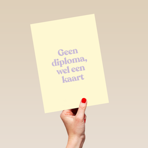 Gezakt kaart Geen diploma wel een kaart