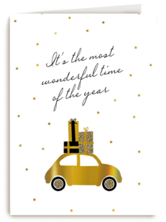 kerstkaart auto it is the most wonderful time of the year