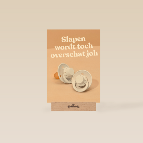 baby kaart andc slapen wordt toch overschat joh
