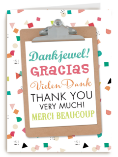 bedankt gracias thank you merci beaucoup kaart