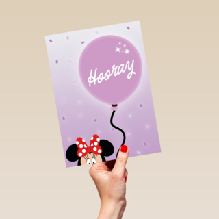 Disney Minnie Mouse verjaardagskaart Hooray