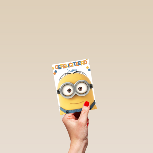 Despicable Me minion dave met bril Gefelicitieerd