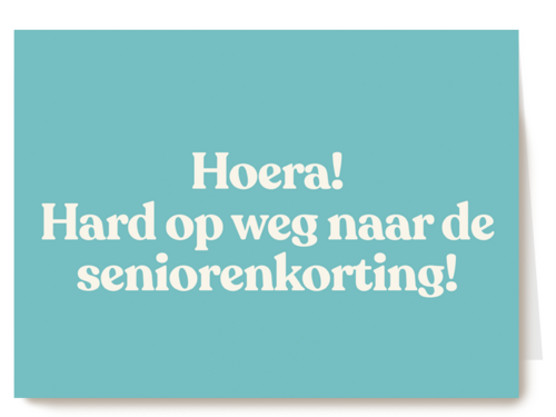 verjaardag kaart man seniorenkorting