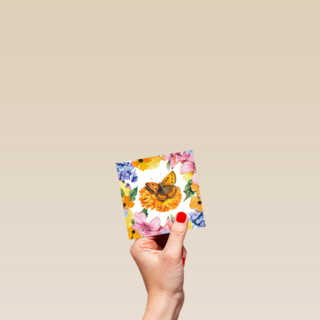 Kaart flowers by Marjolein Bastin Vlinder op bloem Blanco