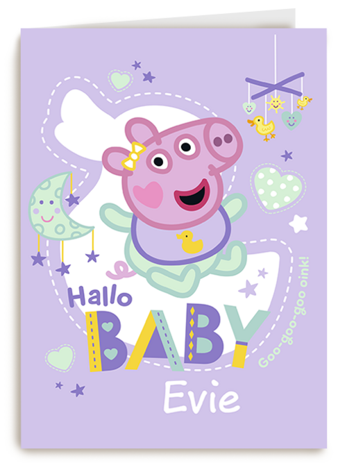 Kaart Hallmark | Geboorte Felicitatie | Peppapig Hallo Baby