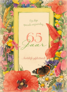 vijfenzestig jaar met bloemen