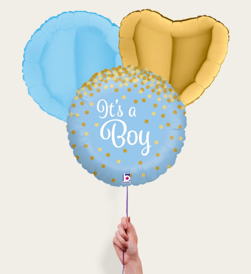 Ballonnentros It is a Boy Blauw Goud
