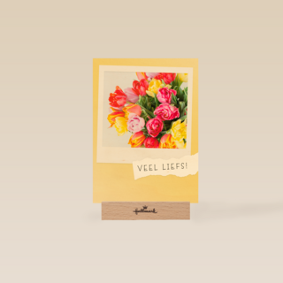 lente kaart boeket bloemen veel liefs