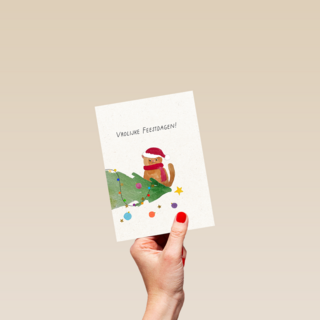 Kinderpostzegels Kat Kerstboom