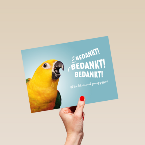 bedankt bedankt bedankt van een vogel
