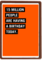 15 million people are having a birthday today