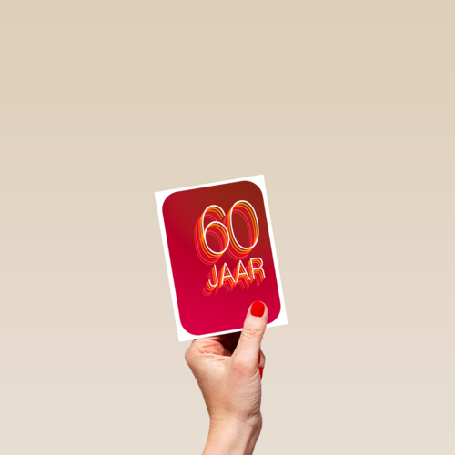 Verjaardagskaart 60 jaar rood