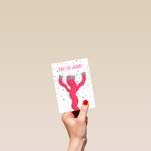 Een feestelijke kaart voor een 10 jarige