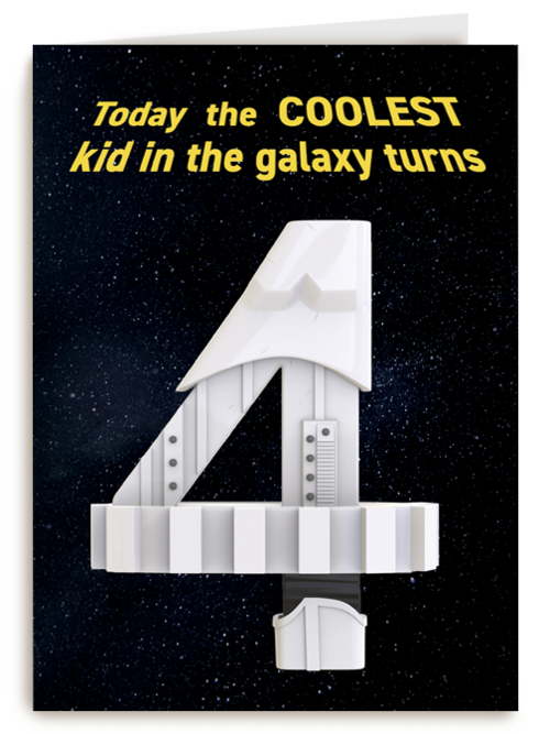 Star Wars verjaardagskaart 4 jaar
