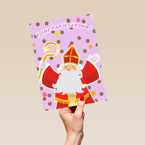Sinterklaaskaart Fijne pakjesavond