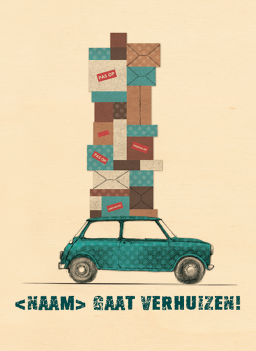 Houten Kaart Housewarming Verhuisbericht | Houten Kaart Hallmark | Housewarming Verhuisbericht | Verhuis Auto Dozen