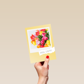 lente kaart boeket bloemen veel liefs