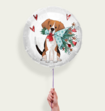 Ballon Hondje Met Hartjes en Bloemen Wit Eco