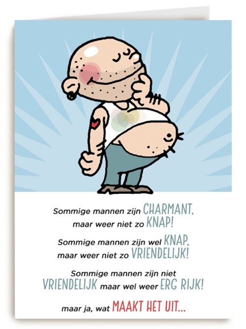 kale man met dikke buik