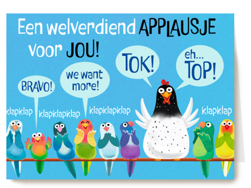 Complimentkaart met kippen