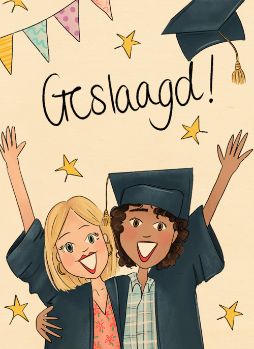 Houten Kaart Diploma | Hallmark | Houten Kaart Hallmark | Diploma | Geslaagd Kaart Matia Studio