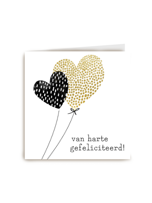 Felicitatie kaart man vrouw hart ballon