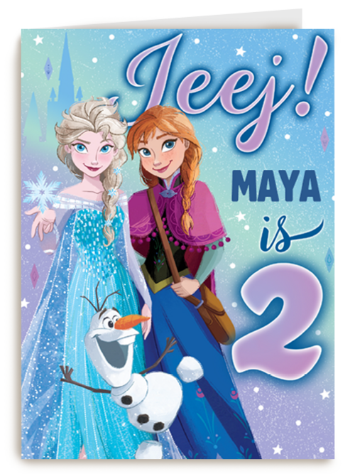Frozen verjaardagskaart 2 jaar Elsa Anna