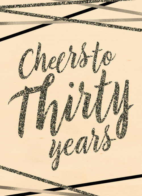 Verjaardagskaart Cheers to 30 years