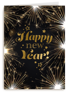 Nieuwjaar Happy New Year zwart