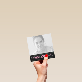 fotokaart gefeliciteerd zwart met roze