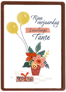 een bloemetje met ballonnen voor een tante