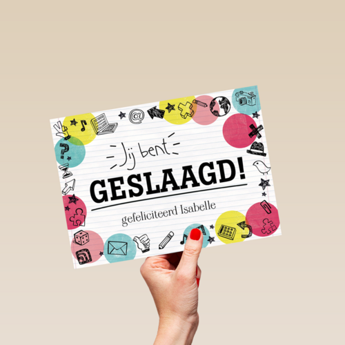 examen jij bent geslaagd gefeliciteerd