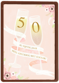 Huwelijkskaart 50 jaar getrouwd Champagne
