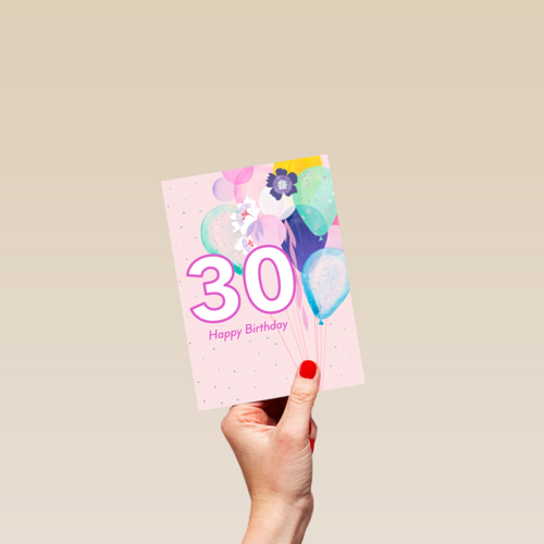 verjaardag kaart 30 klassiek