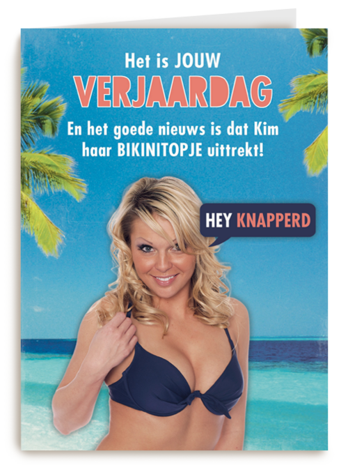 kim trekt haar bikinitopje uit