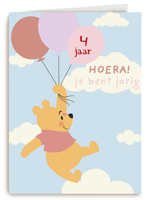 verjaardag kaart meisje winnie de poeh ballonnen