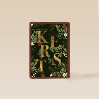 Kerstkaart klassiek gouden letters