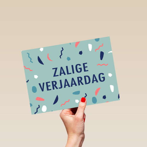 zalige verjaardag met confetti