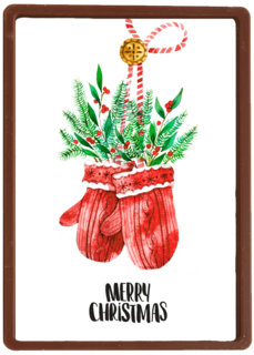 Kerstkaart klassiek handschoenen