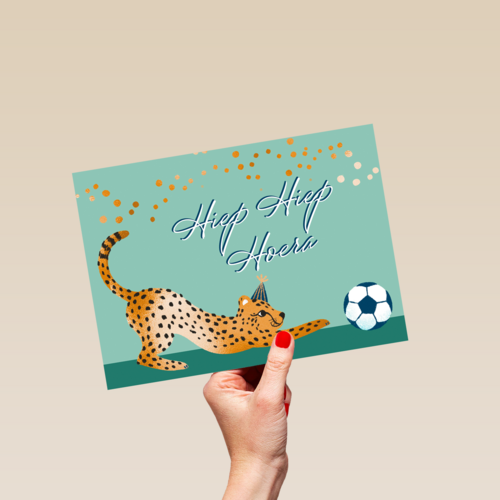 verjaardag kaart stijlvol cheetah