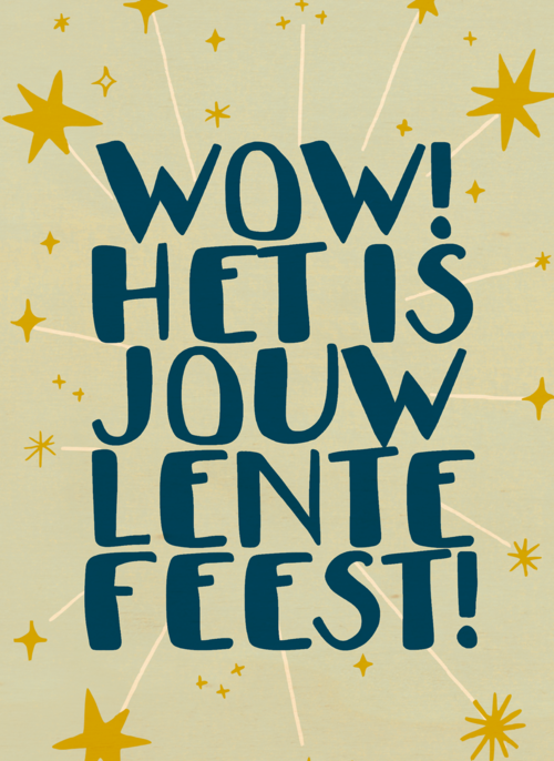 Houten Kaart Lentefeest | Houten Kaart Hallmark | Lentefeest | Wow Het Is Jouw Lentefeest