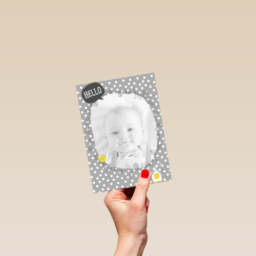 fotokaart hello klein baby kindje