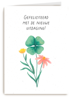 Nieuwe baan kaart gefeliciteerd
