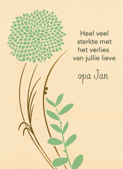 Houten Kaart Condoleance Kaarten | Houten Kaart Hallmark | Condoleance Kaarten | Veel Sterkte Met Het Verlies Van Jullie Grootouder