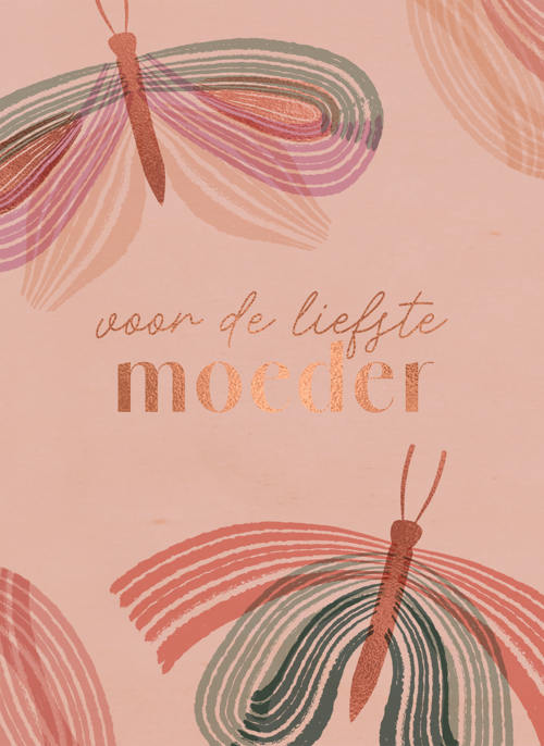 Houten Kaart Moederdag | Houten Kaart Hallmark | Moederdag | Voor De Liefste Moeder Vlinders