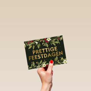 Kerstkaart klassiek prettige feestdagen